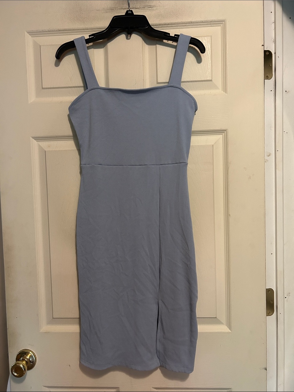 Popular 21 light blue, sleeveless, ribbed bodycon dress Size Large